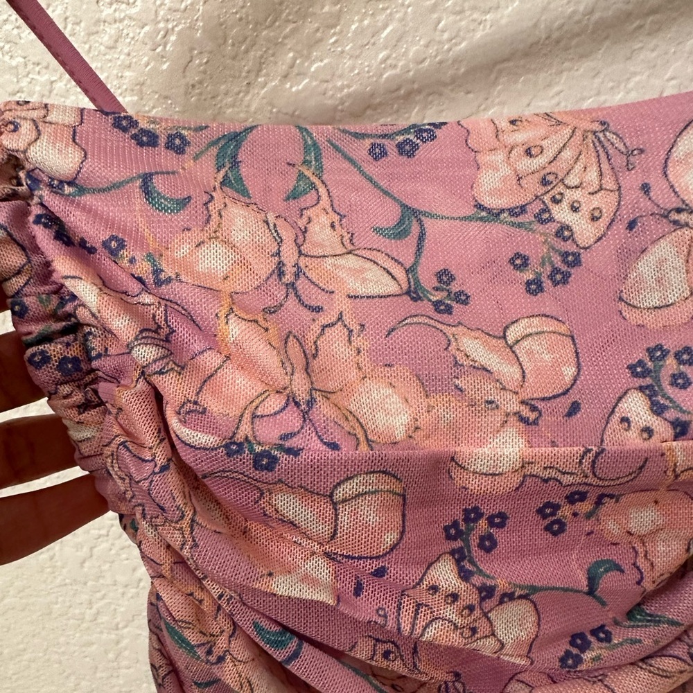 NWT Free People Milkshake Mesh Butterfly Ruched Bodysuit - Picture 8 of 8
